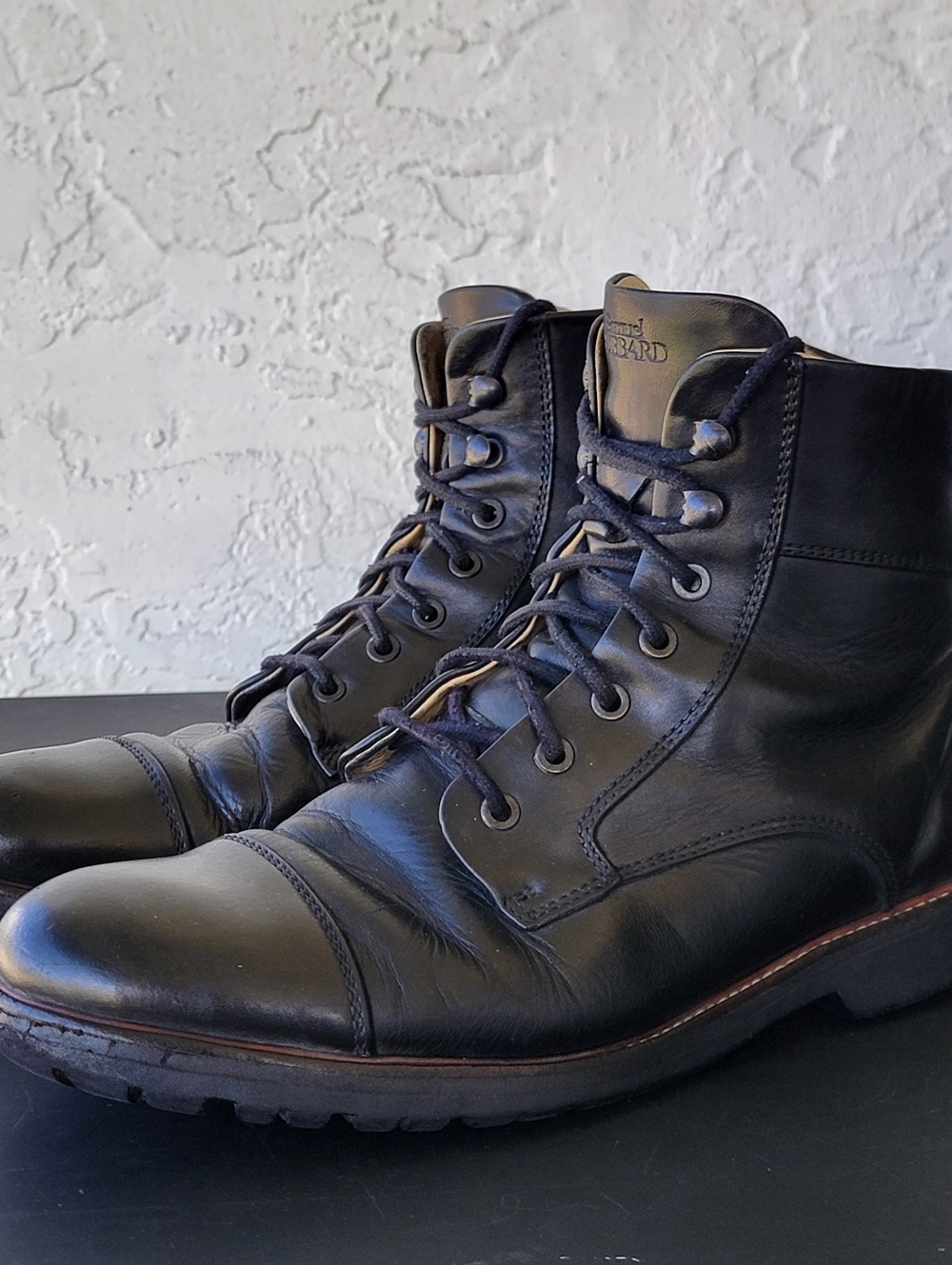 Samuel Hubbard Uptown Maverick Combat Boots Mens 11 M Black Leather Side Zip